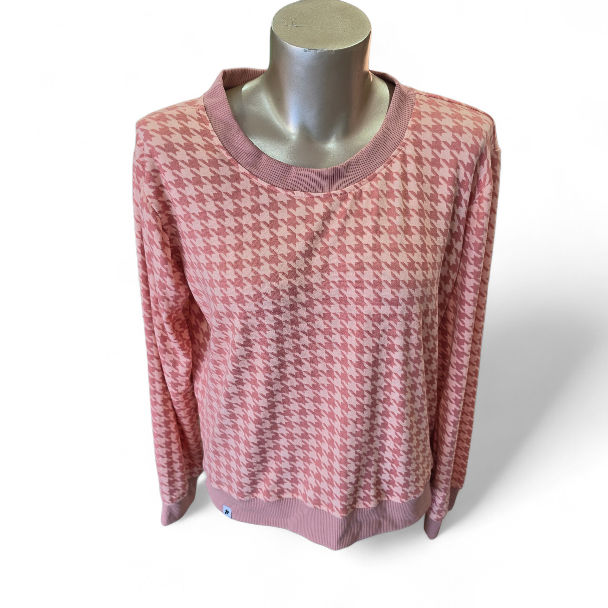Pink Houndstooth Sweater