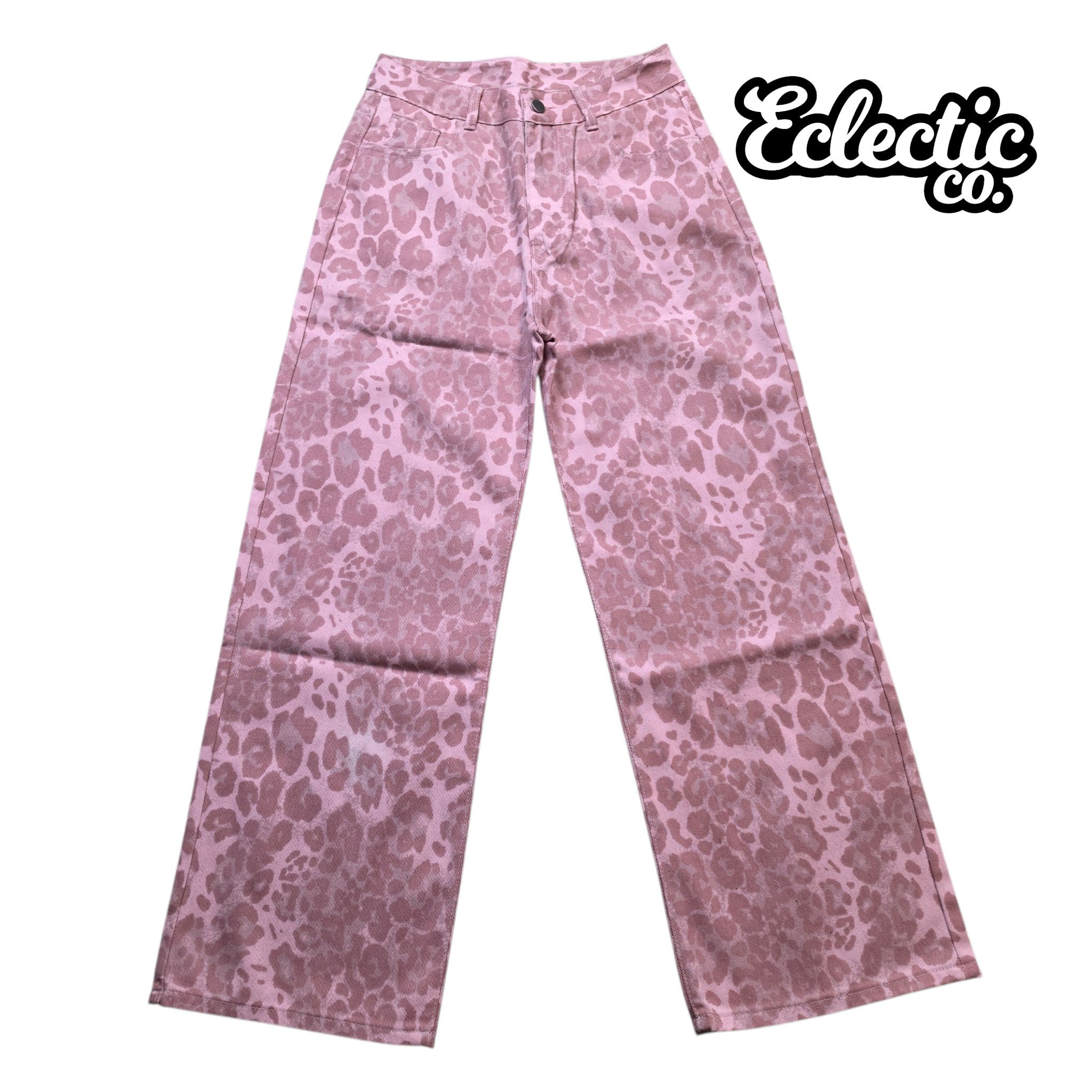 Pink Leopard-Print Pants