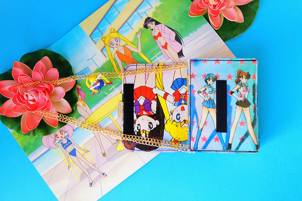 Miniaturbild: SAILOR MOON Handtasche & Umhängetasche Manga upcycling Unikat (innen)