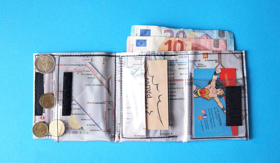 Miniaturbild: Portemonnaie BERLIN WEDDING S+U Bahnplan upcycling (innen)
