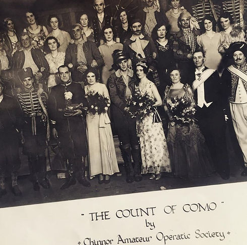 An archive photo of performers in costume from pre1950