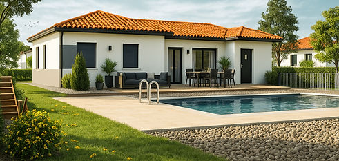 Maison moderne avec volets roulants électriques et piscine dans les Landes – Landes Serrurerie