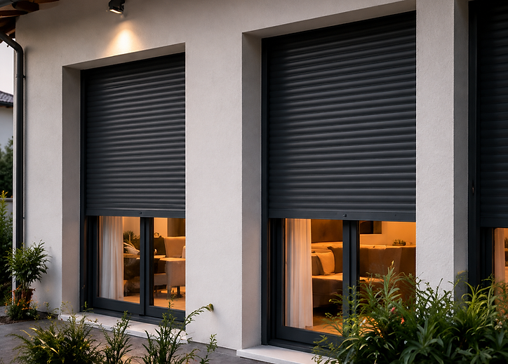 Façade avec volets roulants installés sur une maison à Vieux-Boucau-les-Bains