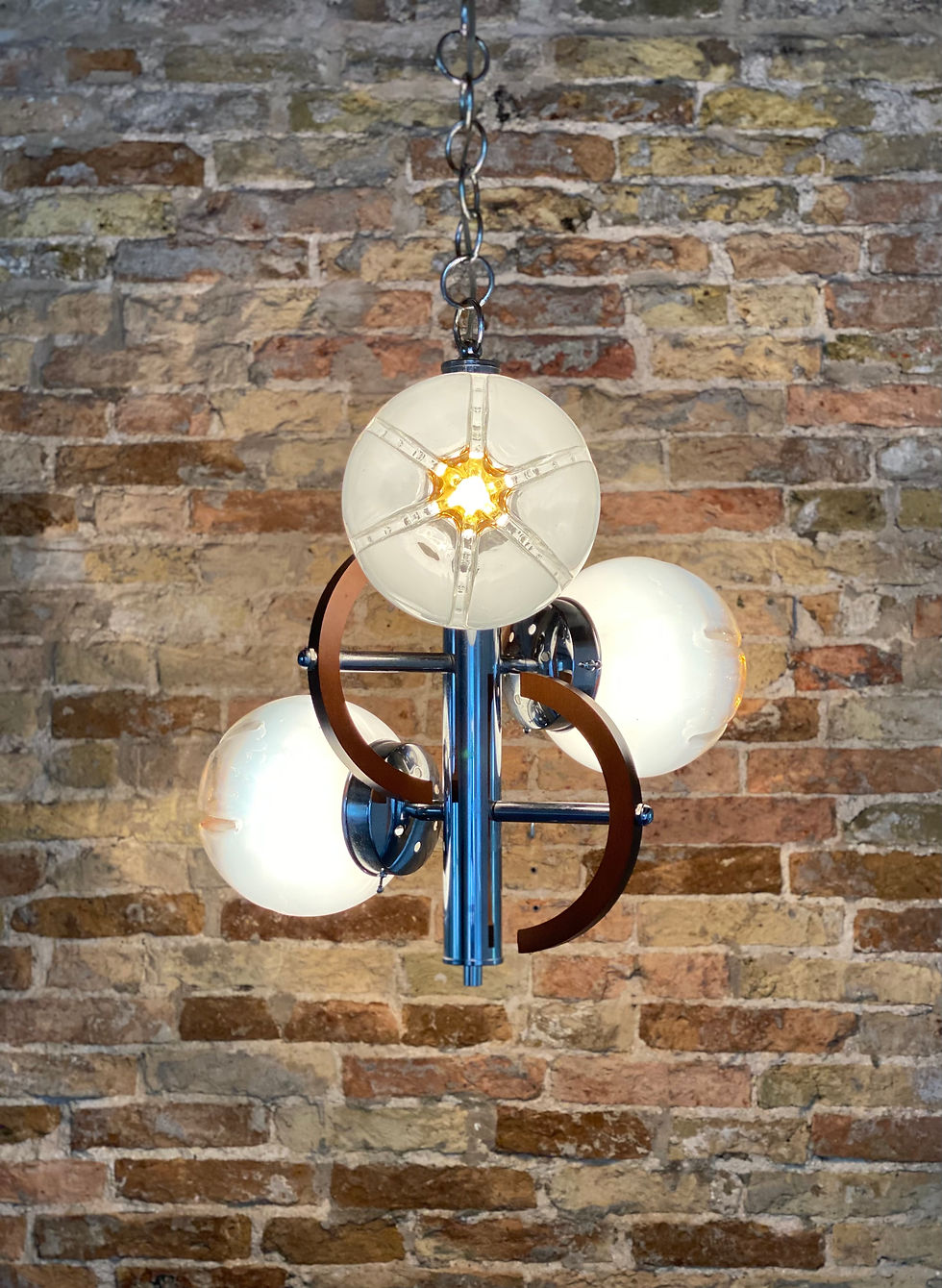 Thumbnail: Italian Design Ceiling Light with Murano Glass by  A.V. Mazzega 1960s