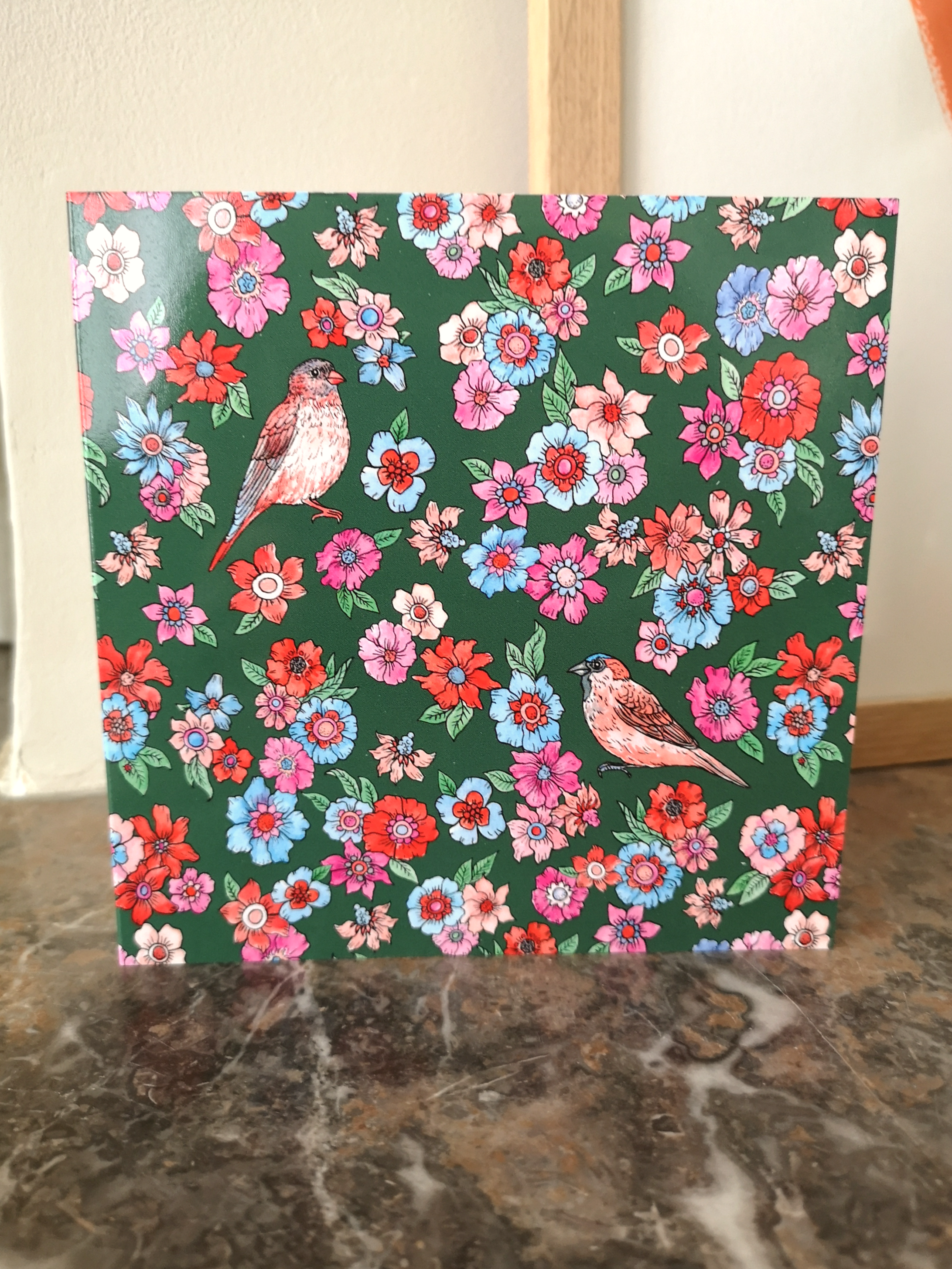 Carte de vœux/Jardin anglais/Vert sapin