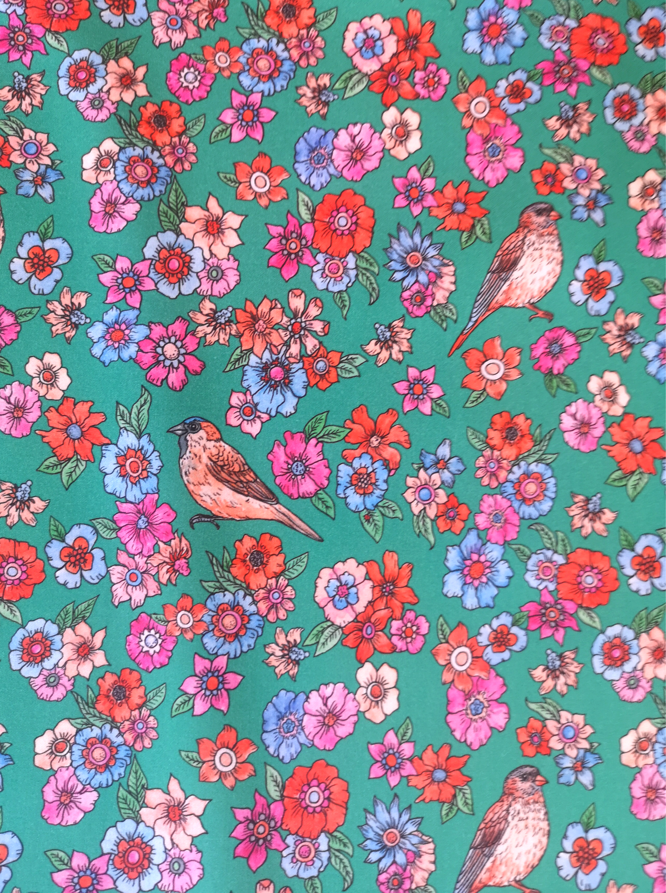 Satin de coton Jardin anglais / vert émeraude / petit modèle