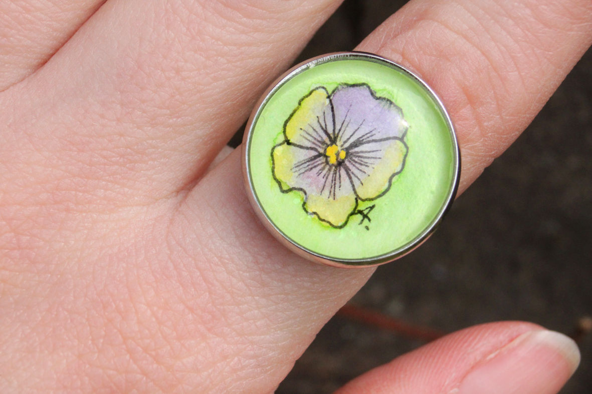 Bague pensée aquarelle