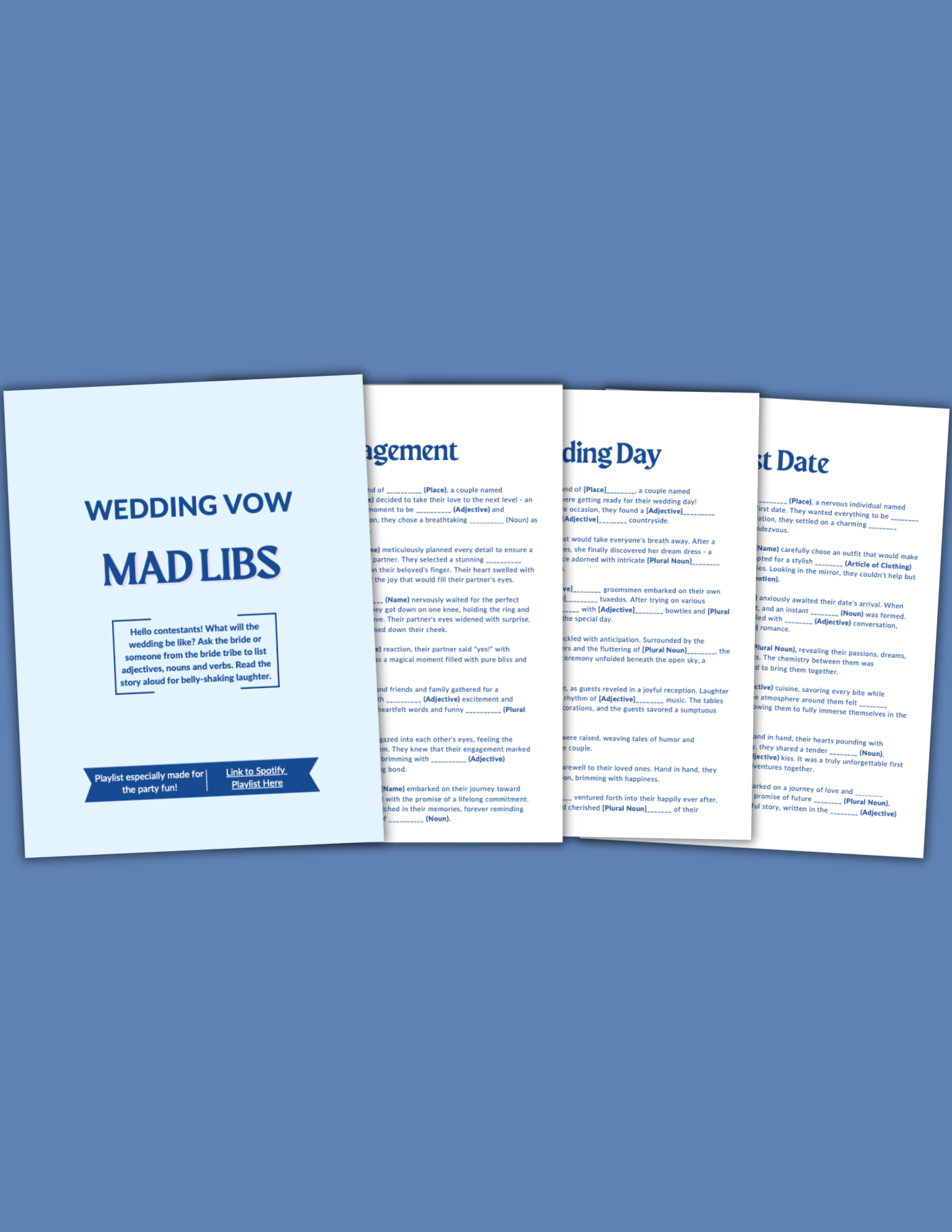 Wedding Vow Mad Libs