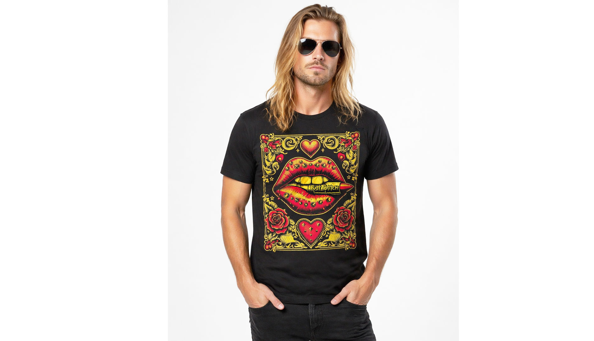 RIOT STITCH 2026 METALIC GOLD LOGO TEES