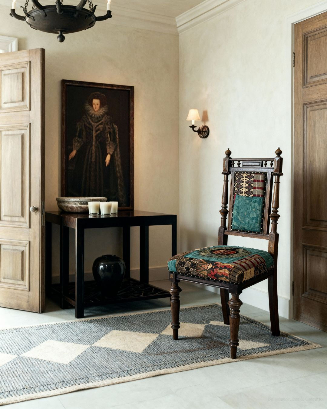 "CHAIR UPHOLSTERED WITH 100% cotton patchwork quilt - Guatemala "