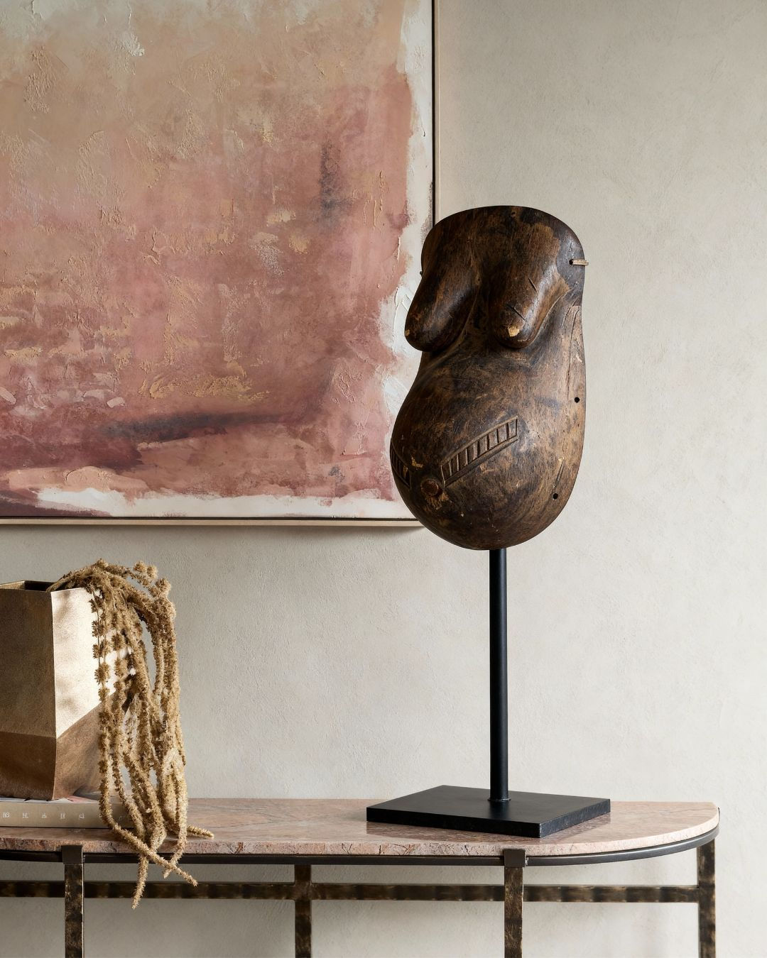 "Makonde body mask With Stand "