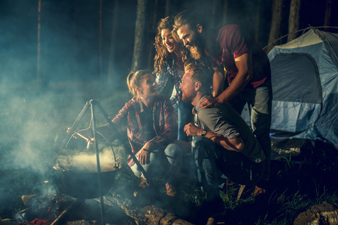 Campers in Woods