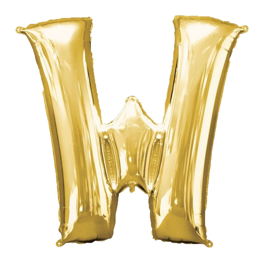 16" Letter W Gold Foil Balloon