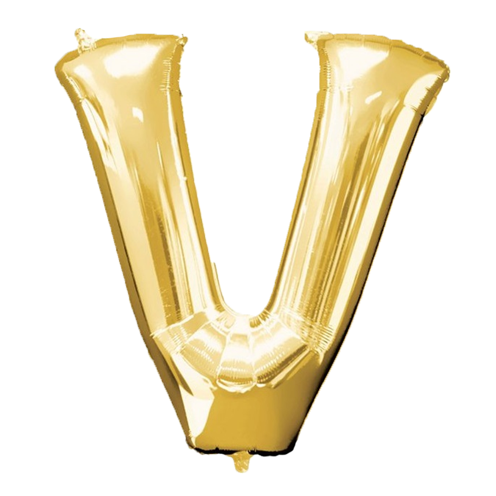 16" Letter V Gold Foil Balloon