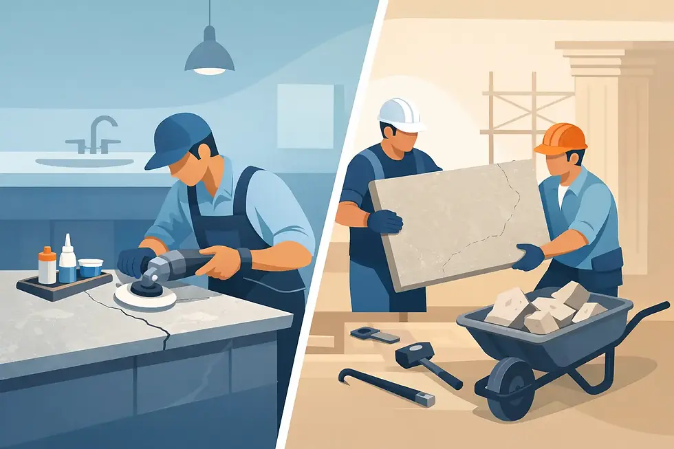 On Site Repair vs Stone Replacement Compared