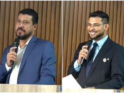 JNHOJE - Prefeito Ricardo Flauzino dá boas-vindas a Luan De Martins em solenidade de posse na Câmara de Itabela