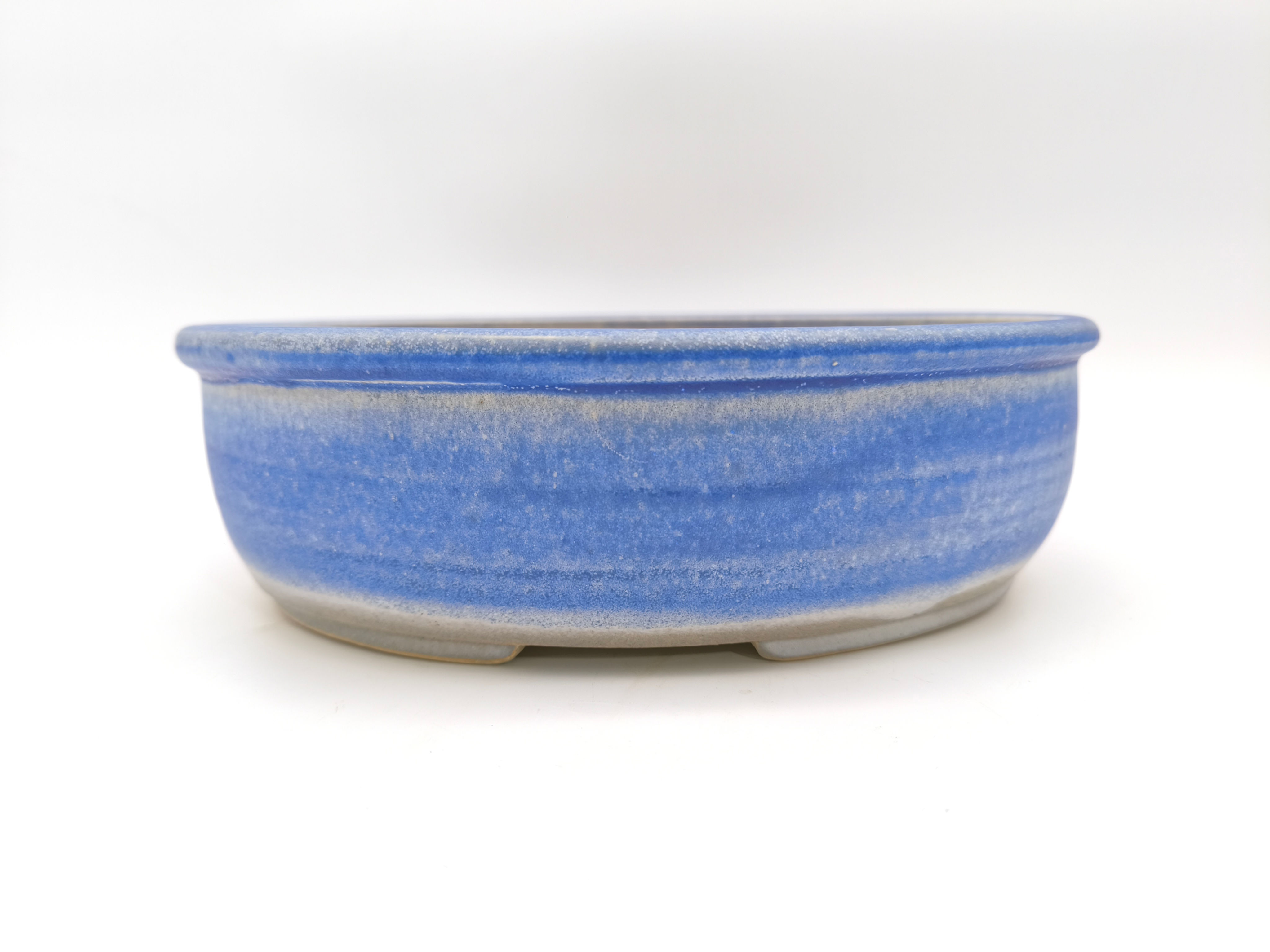 Kai Sperling Bonsaischale, oval (Außenmaße: 24,5 x 23 x 7,5 cm), blau