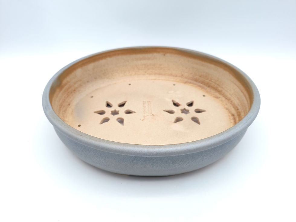 Kai Sperling Bonsaischale, oval (Außenmaße: 30,5 x 27,5 x 7,5 cm), hellblau