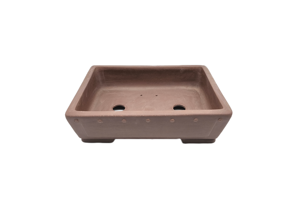 Bonsaischale, rechteckig (Außenmaße: 49 x 36 x 13 cm), unglasiert, braun