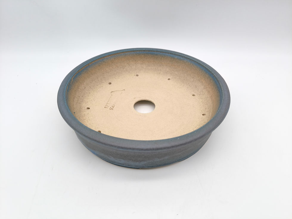 Kai Sperling Bonsaischale, rund (Außenmaße: 22,5 x 22,5 x 5,5 cm), blau