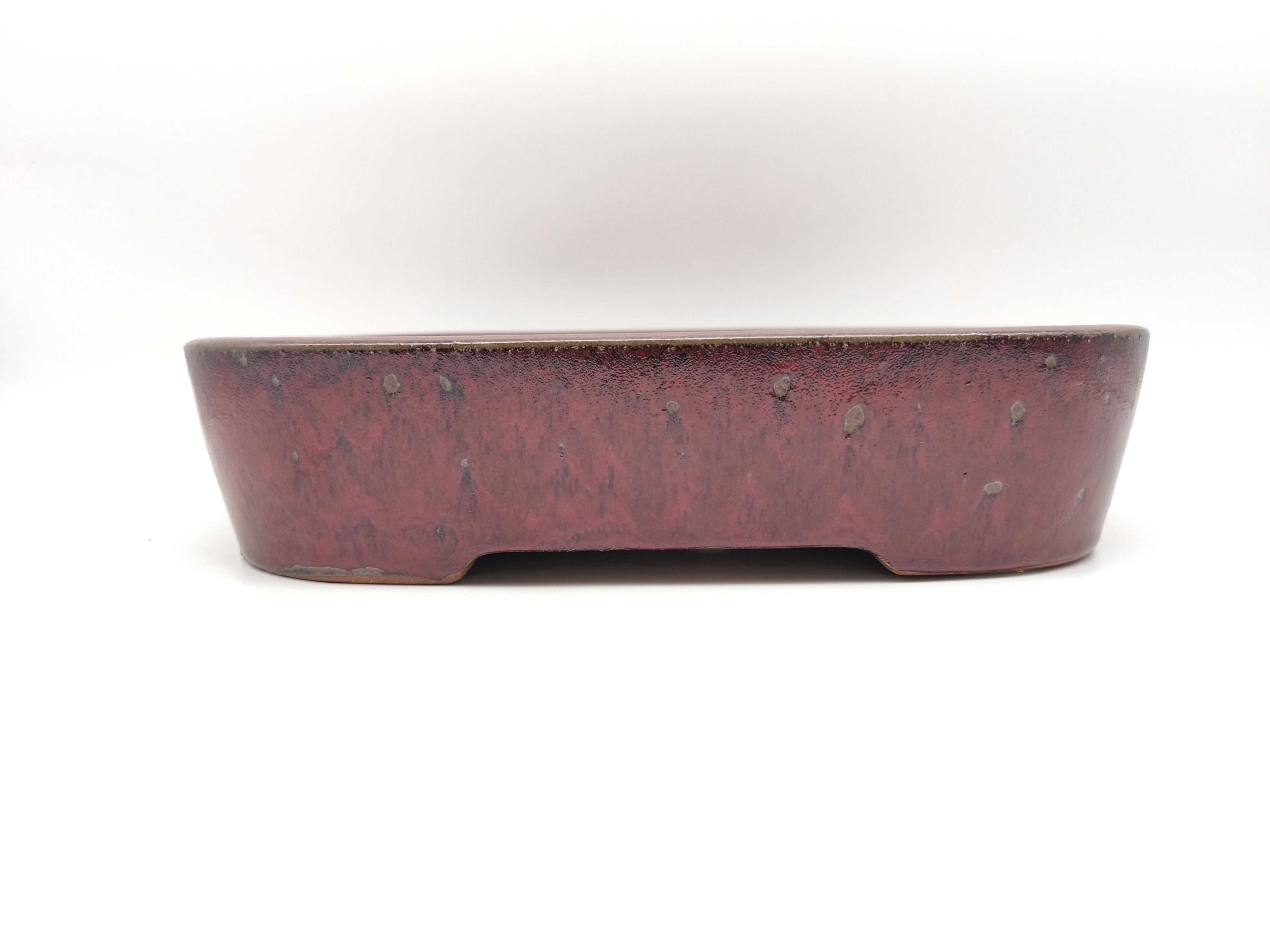 Bonsaischale, eckig, (Außenmaße: 32 x 25 x 7 cm), rot
