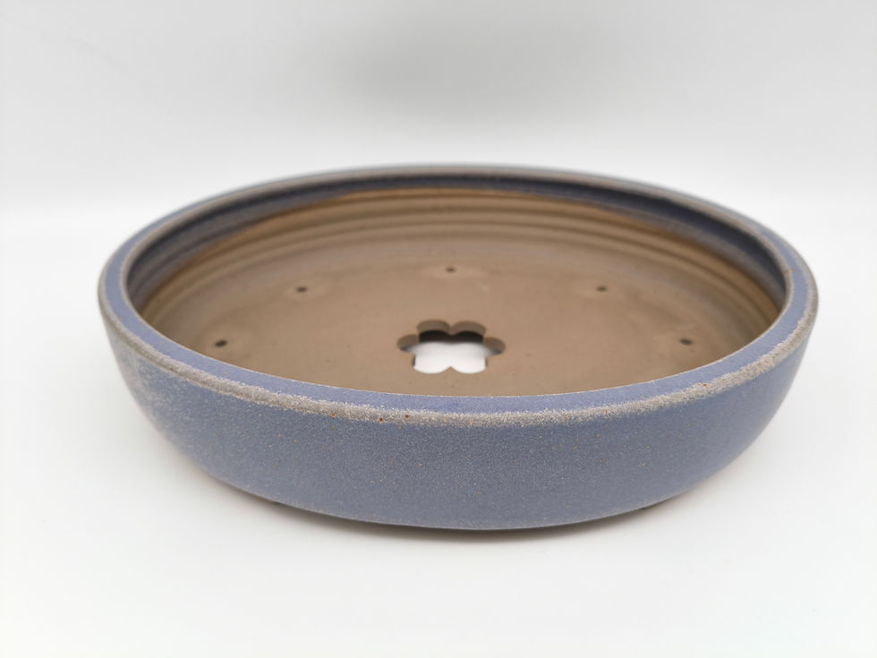 Roman Husmann Bonsaischale, oval (Außenmaße: 28 x 22,5 x 6,5 cm), hellblau