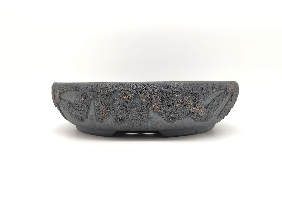 D+L Keramika - Bonsaischale, rund (Außenmaße: 29 x 7 cm), dunkelblau