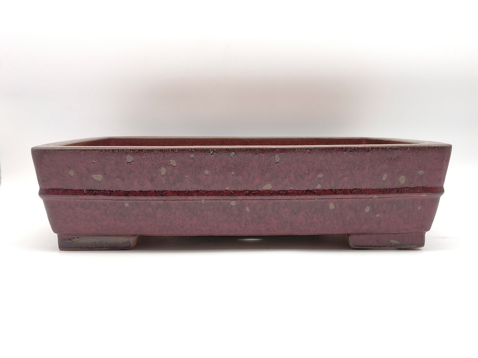 Bonsaischale, eckig, (Außenmaße: 42 x 31 x 11 cm), rot