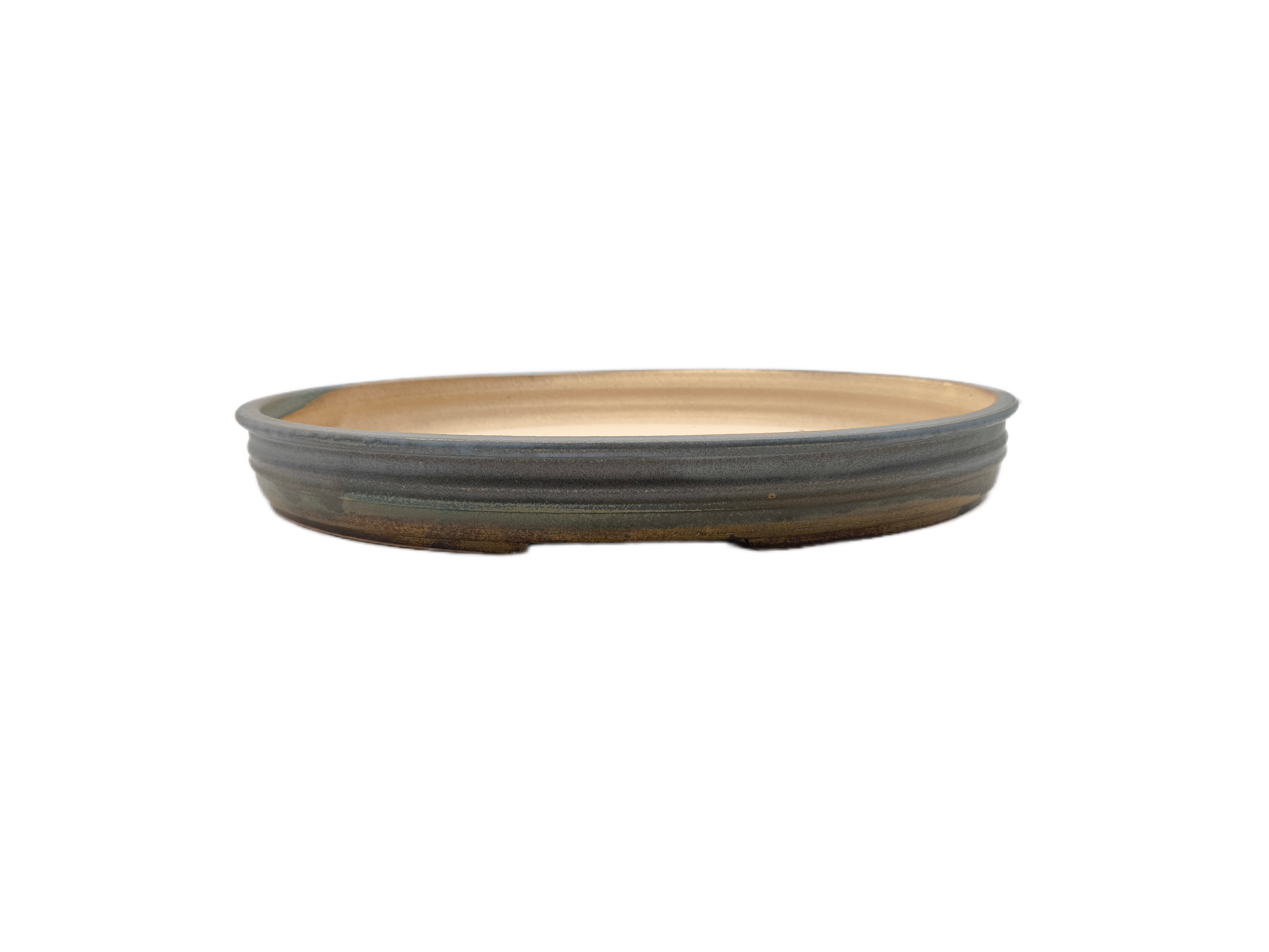 Kai Sperling Bonsaischale, oval (Außenmaße: 51,5 x 42 x 6,5 cm), hellblau