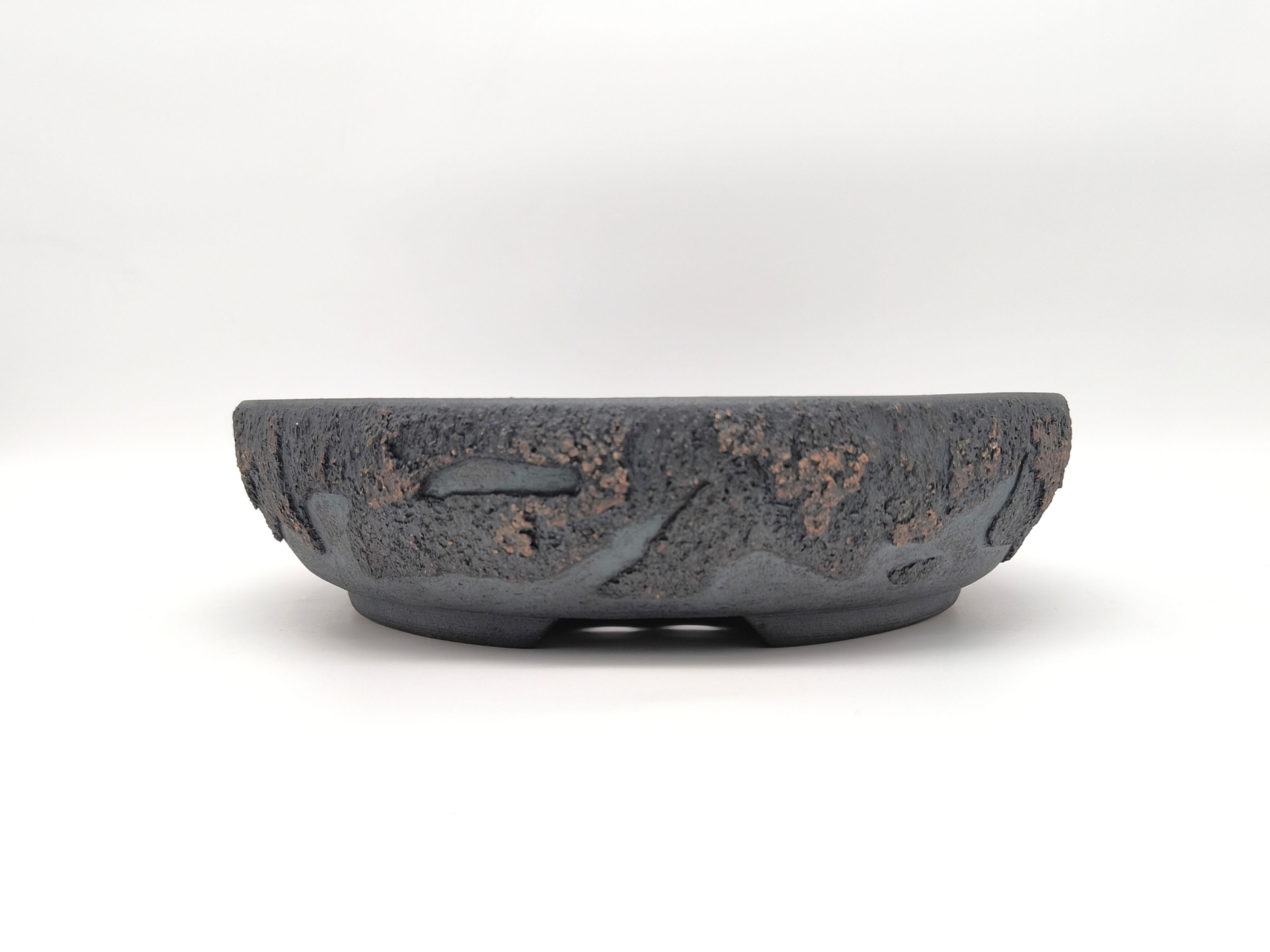 D+L Keramika - Bonsaischale, rund (Außenmaße: 29 x 7 cm), dunkelblau