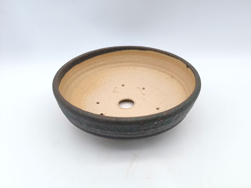 Kai Sperling Bonsaischale, rund (Außenmaße: 19,5 x 19,5 x 7,5 cm), grau-grün