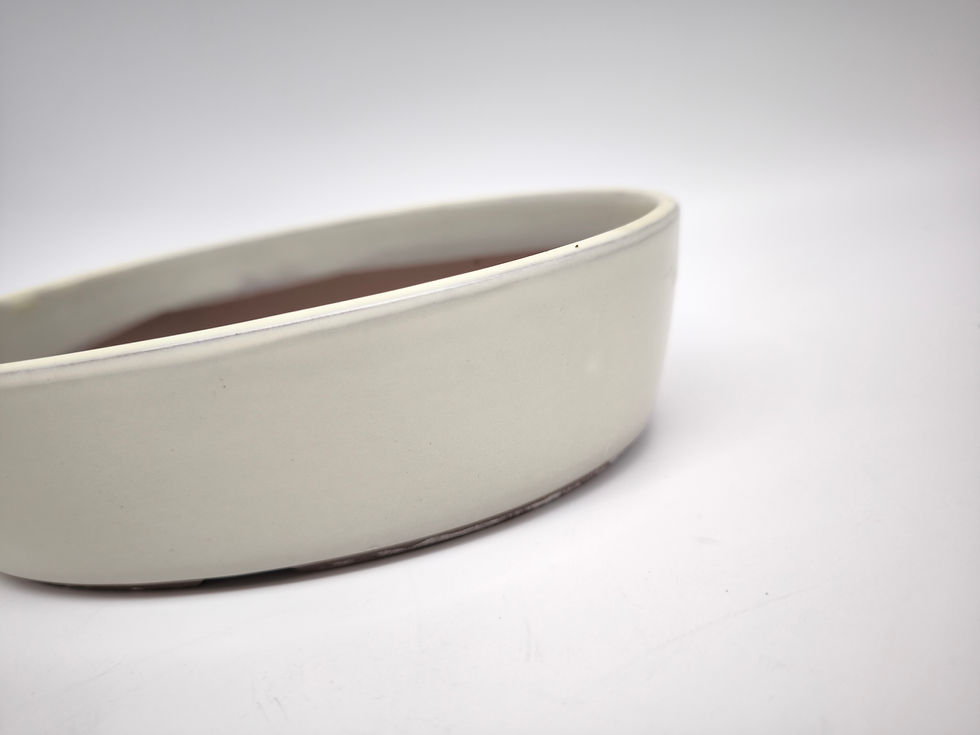 Miniaturbild: Bonsaischale, oval (Außenmaße: 19,5 x 14 x 5 cm), weiß