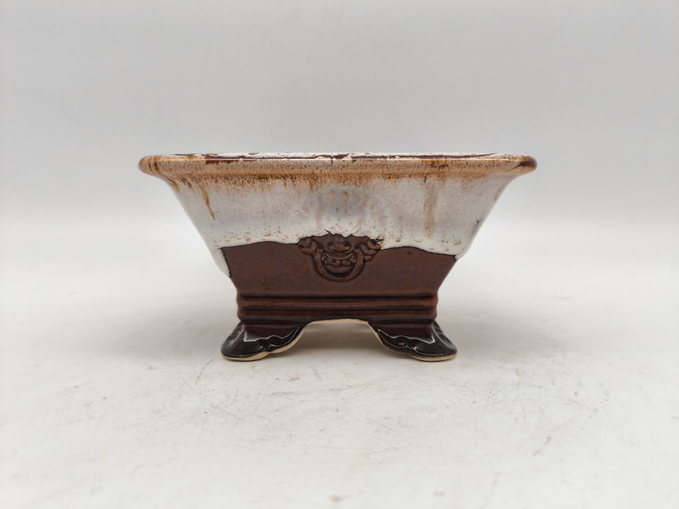 Miniaturbild: Bonsaischale, Yixing Keramik, eckig (Außenmaße: 14,5 x 14,5 x 8 cm)