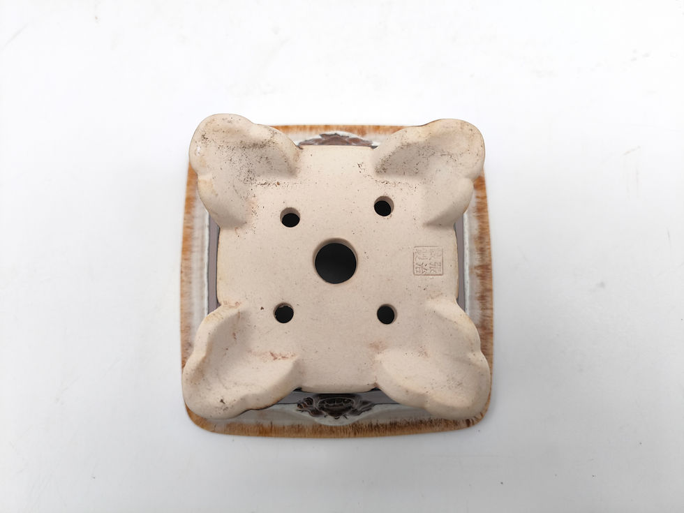 Miniaturbild: Bonsaischale, Yixing Keramik, eckig (Außenmaße: 14,5 x 14,5 x 8 cm)