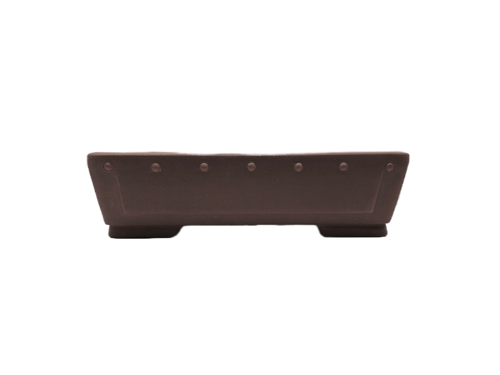 Bonsaischale, rechteckig (Außenmaße: 49 x 36 x 13 cm), unglasiert, braun