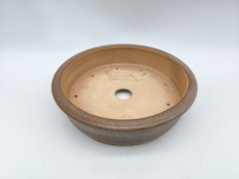 Kai Sperling Bonsaischale, rund (Außenmaße: 21,5 x 21,5 x 5,5 cm), braun