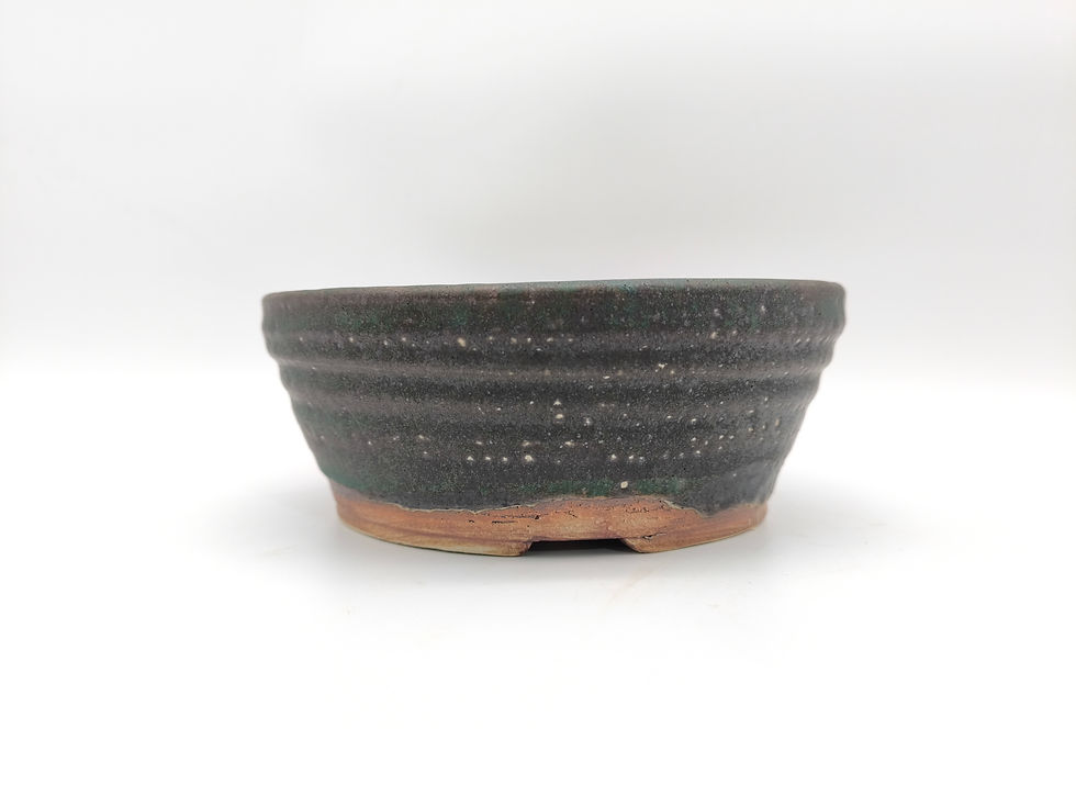 Kai Sperling Bonsaischale, rund (Außenmaße: 20 x 20 x 7,5 cm), dunkelgrün