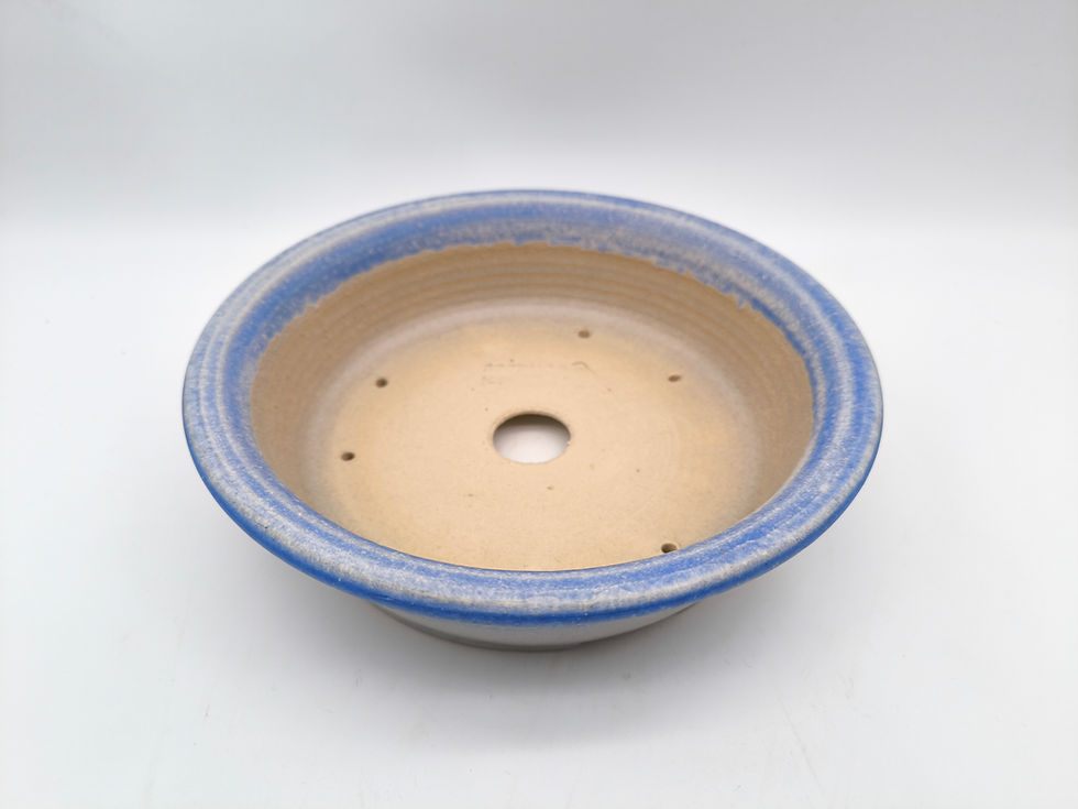 Kai Sperling Bonsaischale, rund (Außenmaße: 23 x 23 x 6,2 cm), blau