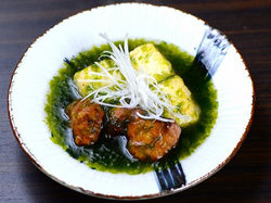 鶏団子と豆腐のあおさあん