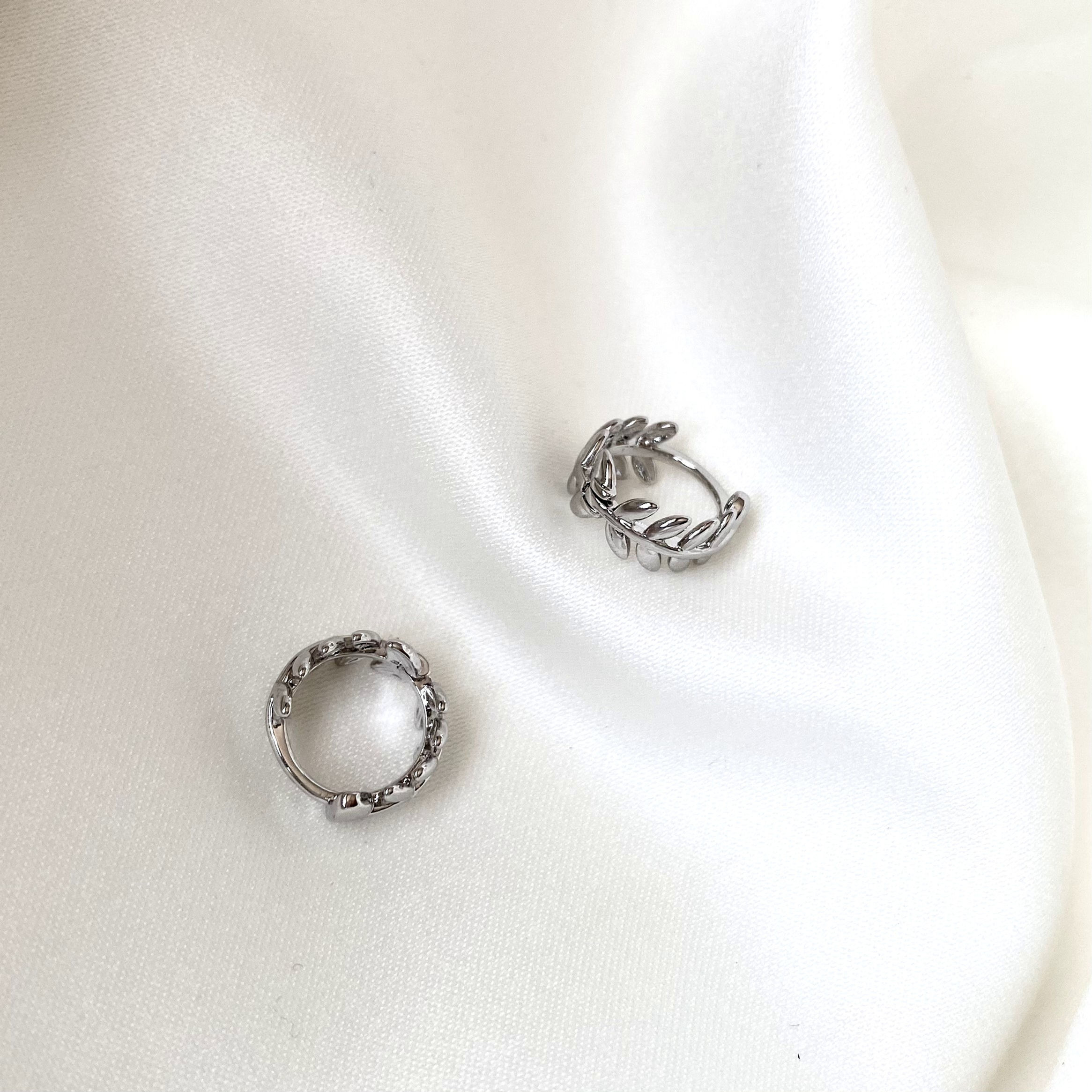 Mini Leaf Hoop Earrings