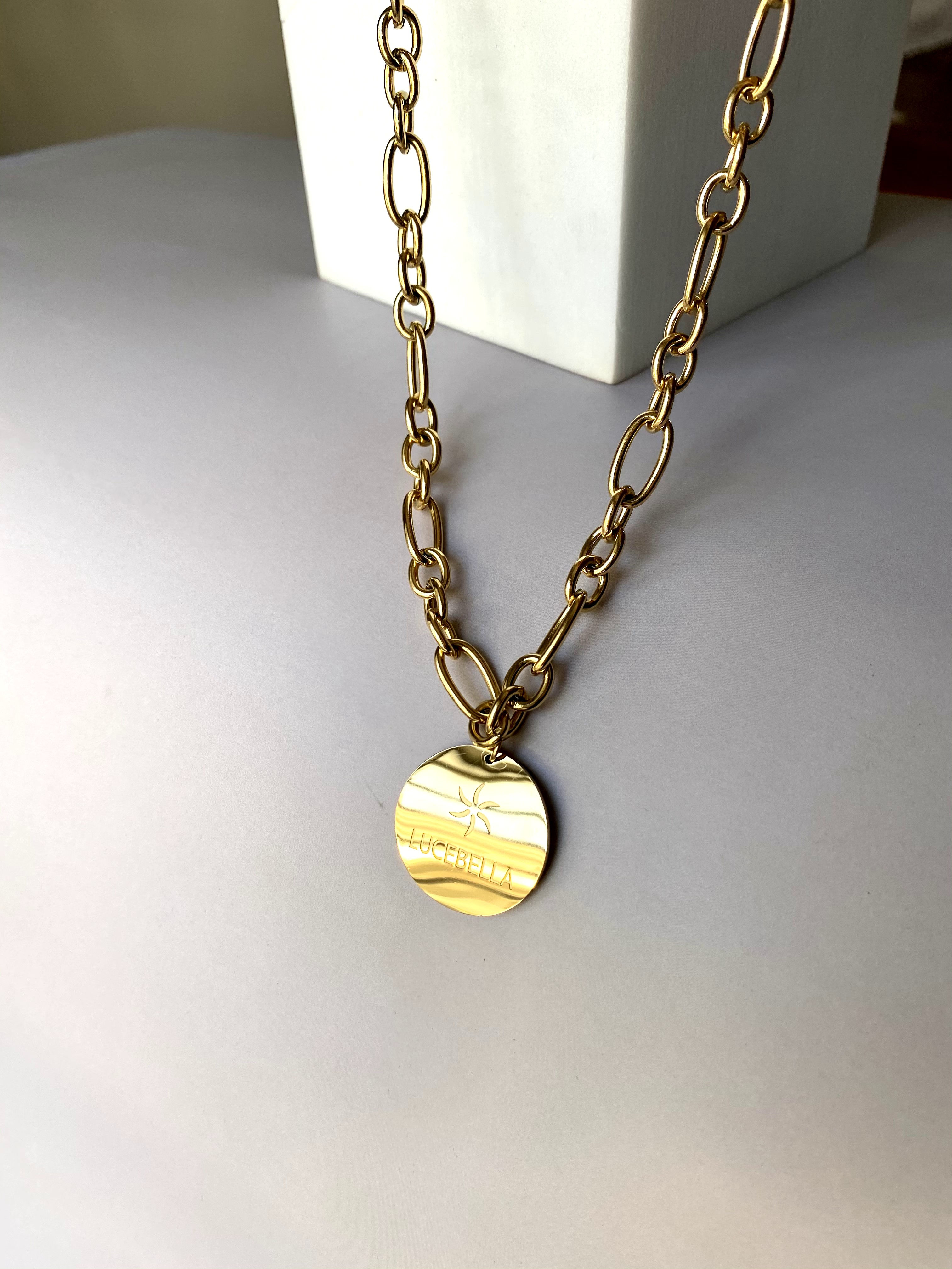 Solid Disc Pendant Necklace