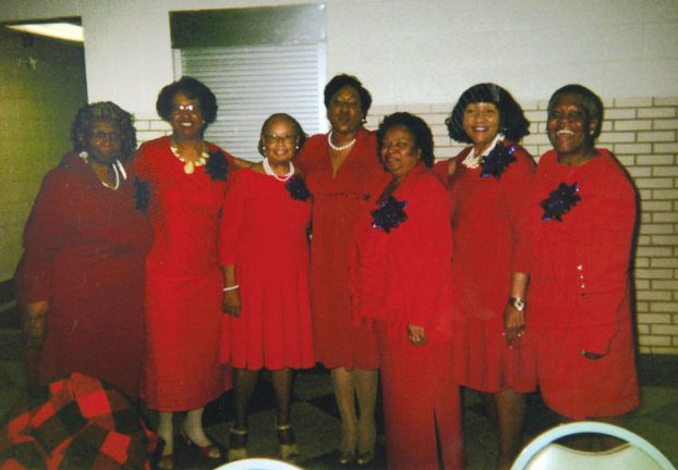 Founders Day Committee Members L-R: C. Anderson, V. Thomas, F. Trueblood, President N. Rivers, C. Brown, L. Stoner, D. Wood