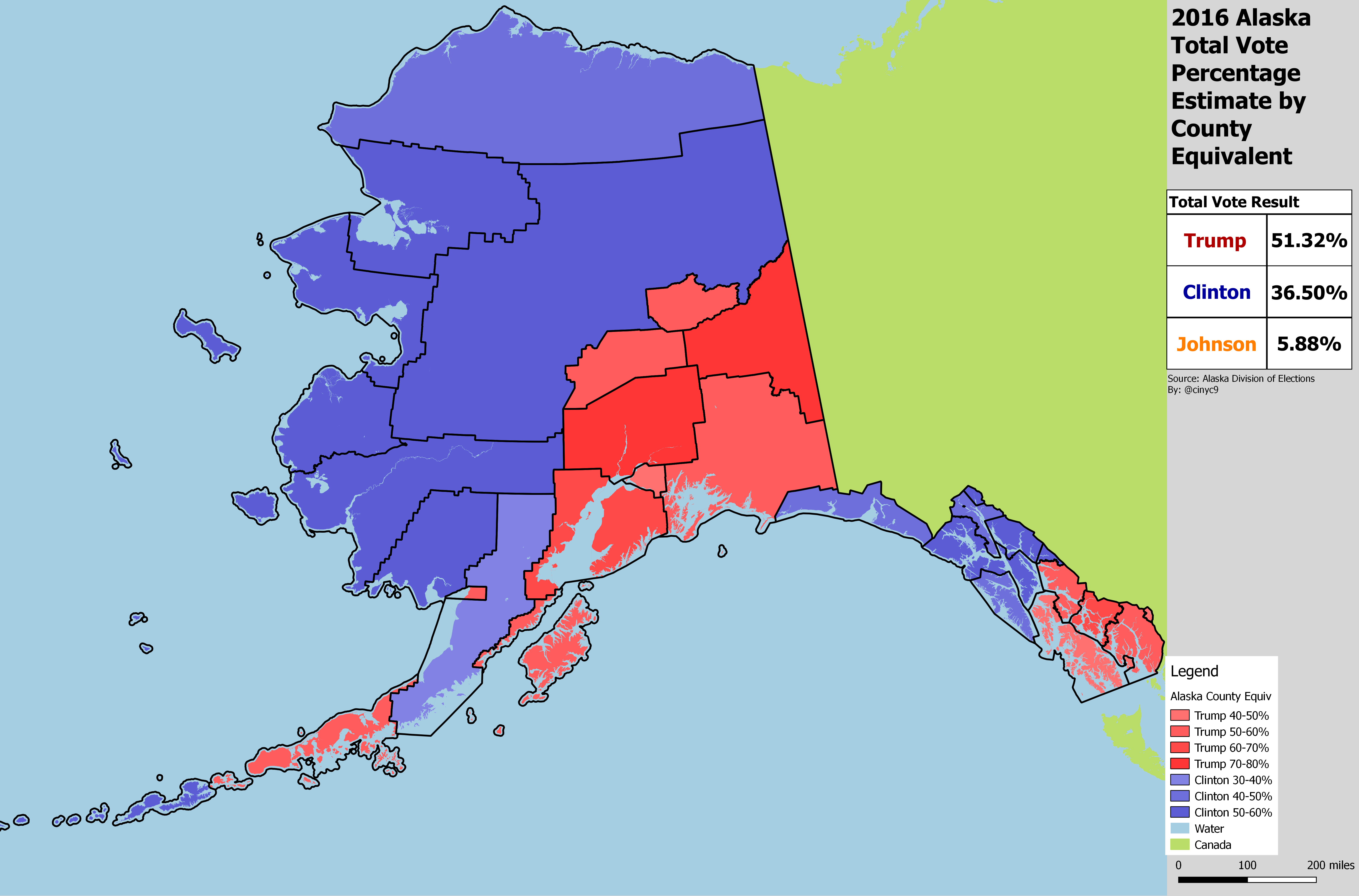 Alaska Pres Results by County Equiv