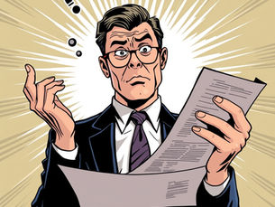 Businessman perplexed by poorly written document