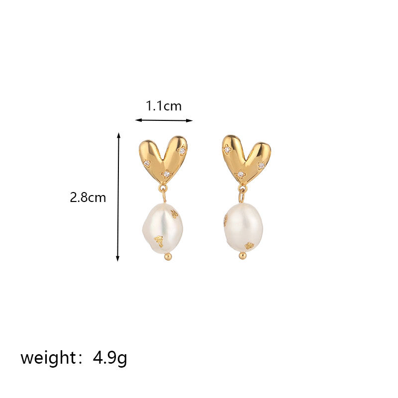 Thumbnail: Deborah pearl heart earring 