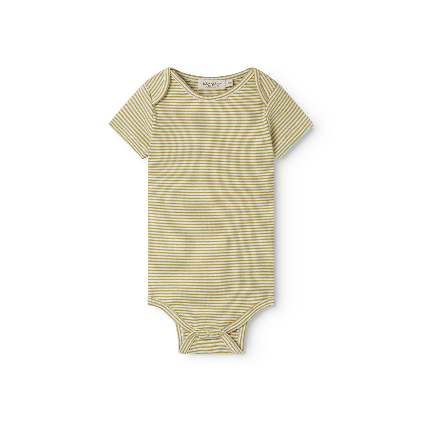 MARMAR COPENHAGEN BEN SS MODAL FINE RIB BODY OLIVE STRIPE