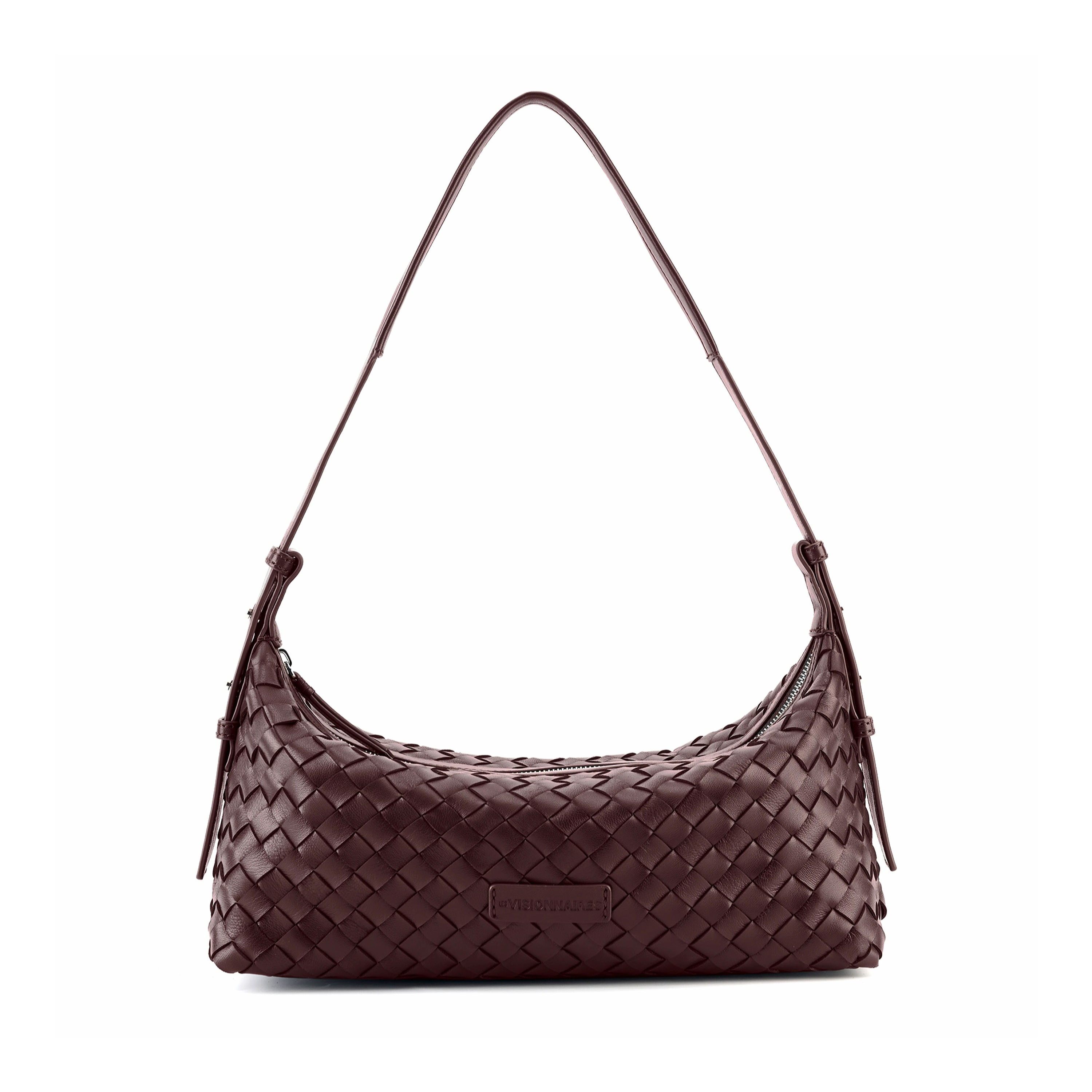 LES VISIONNAIRES MARIE BAGUETTE WEAVE SILKY AUBERGINE