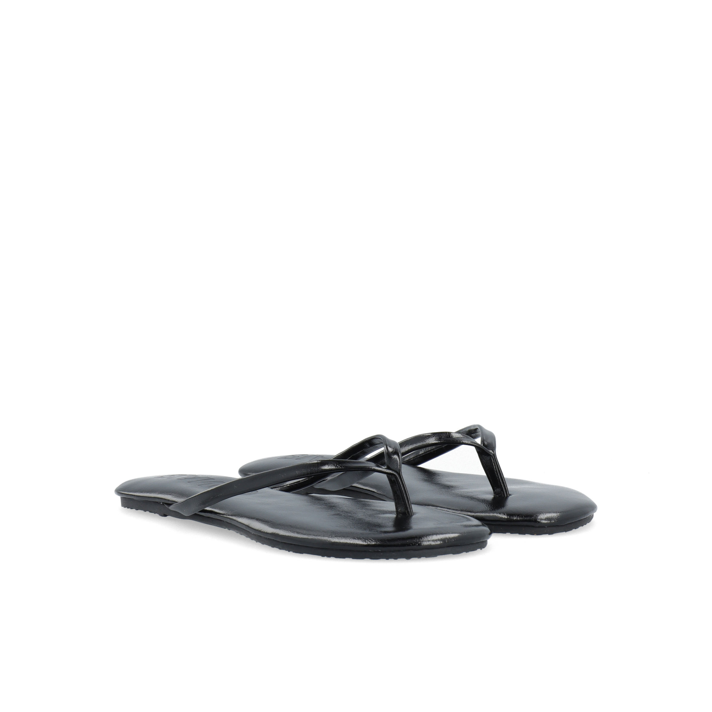 BIANCO BIAMEXICO FLIP FLOP FAUX LEATHER BLACK