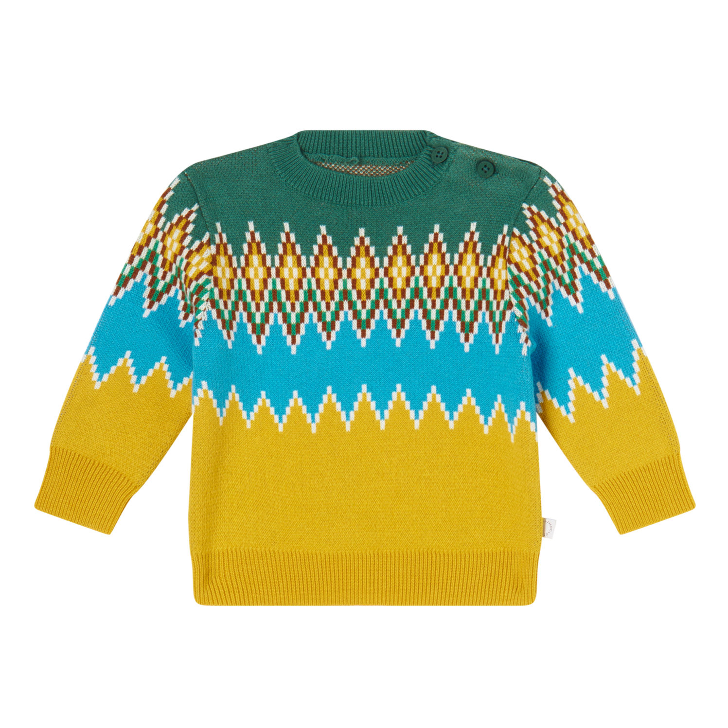 STELLA McCARTNEY KIDS BABY ZIG-ZAG FAIR ISLE KNIT JUMPER