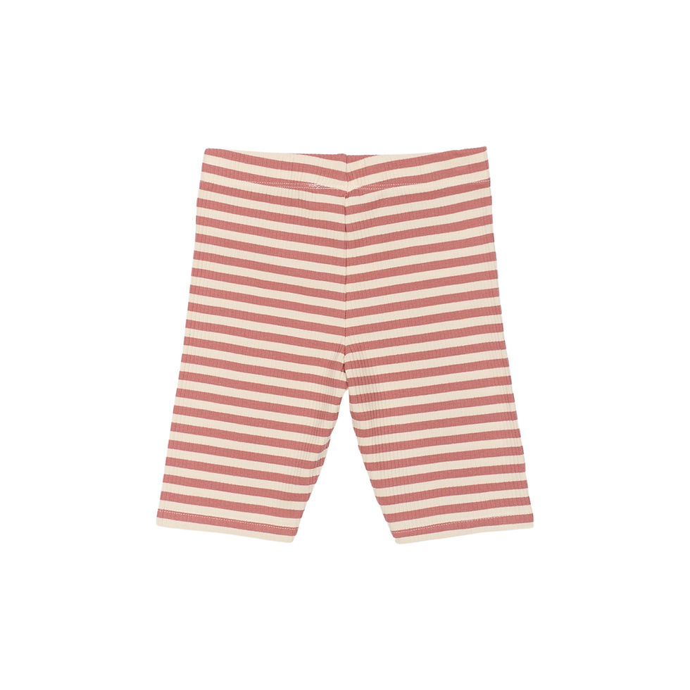 Thumbnail: THE NEW TNMOORE TIGHT RIB SHORTS OLD ROSE STRIPED
